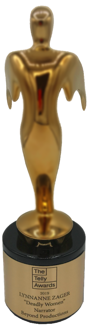 Lynnanne Zager 2019 Telly Award for Deadly Women Narrator Lynnanne Zager Telly